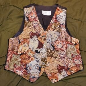 Embroidered Cat Vest!